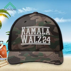 Kamala Walz 2024 Camo Trucker Hat