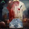 Knife Bloody Halloween Print Casual Shirt