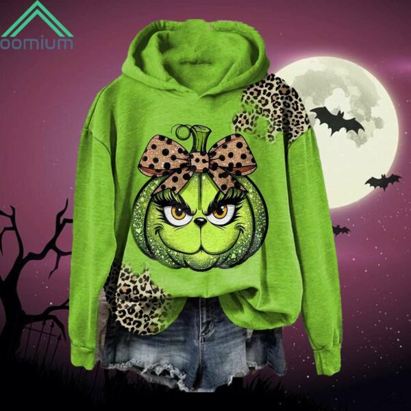 Leopard Pumpkin Print Hoodie