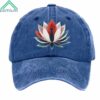 Lotus And Cat Printed Hat