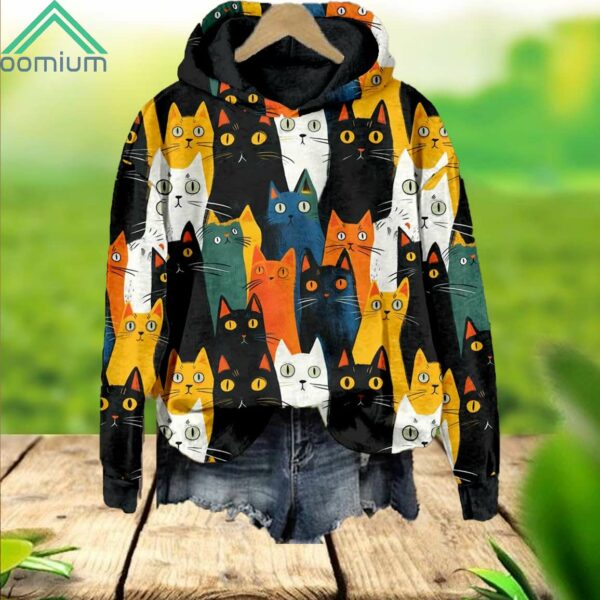 Lovely Crowded Cats Art Hoodie