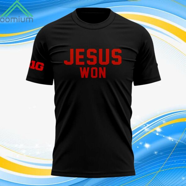 Ohio State Football Jesus Won Shirt Black 2024