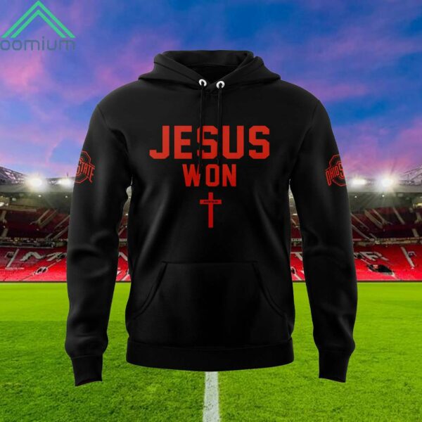 Ohio State Jesus Won Just Here To Give God Glory Hoodie 2024