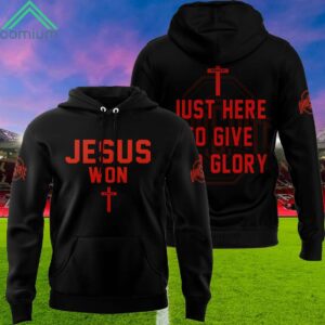 Ohio State Jesus Won Just Here To Give God Glory Hoodie 2024