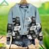 Patchwork Cats Pattern Knit Cardigan