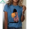 Pearl Necklace Flag Cat Ladies Shirt