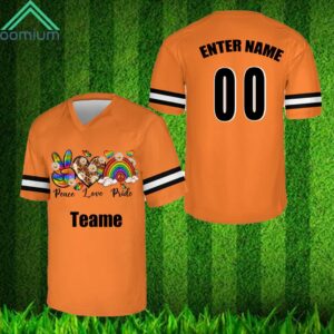 Personalized Pcace love pride Team Name And Number Football Jersey