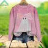 Pink Ribbon Ghost Breast Cancer Awareness Sweatshirt