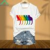 Rainbow Cat V Neck Shirt