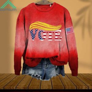 Red American Flag Vote Trump Sweatshirt