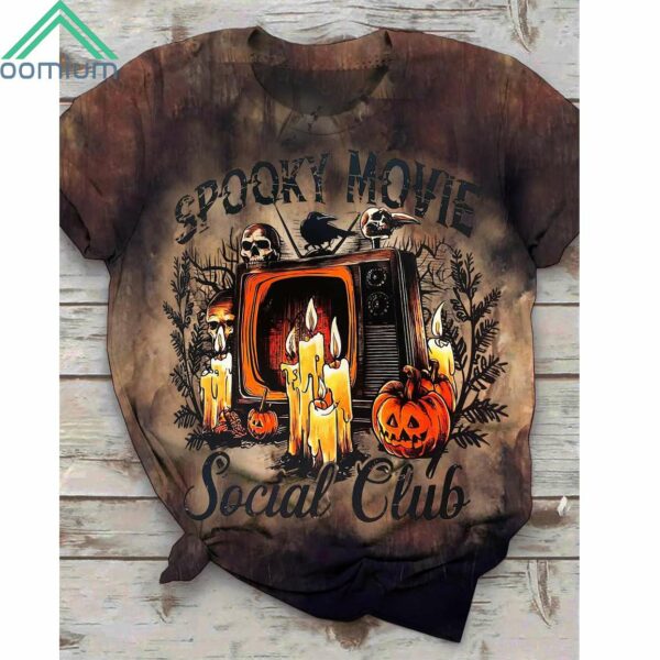 Spooky Movie Pumpkin Halloween Casual Shirt