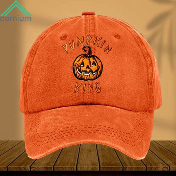 Vintage Pumpkin King Print Baseball Cap