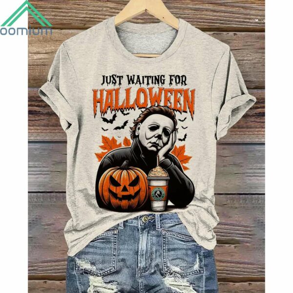 Waiting For Halloween Fall Pumpkin Crew Neck Shirt