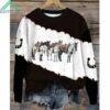 Western Horse Print Crew Neck Sweatshirt