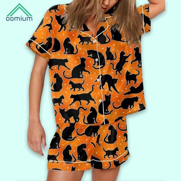 Women’s Black Cat Halloween Spirit Pajama Set