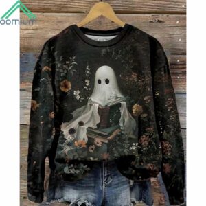 Women's Cute Ghost Vintage Printed Sweatshirt