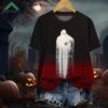 Women's Halloween Blood Ghost Print Shirt