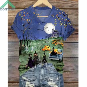 Women's Halloween Witch Print Casual Shirt