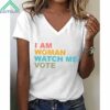 Women's I Am Woman Watch Me Vote Print Shirt