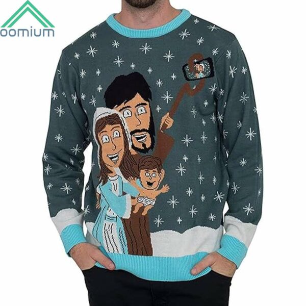 Baby Jesus Family Selfie Ugly Christmas Sweater