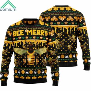 Bee Merry LIght Yellow Ugly Christmas Sweater