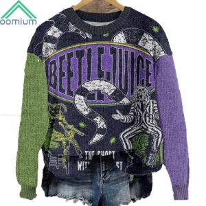 Beetlejuice Halloween Horror Movie Pattern Sweater