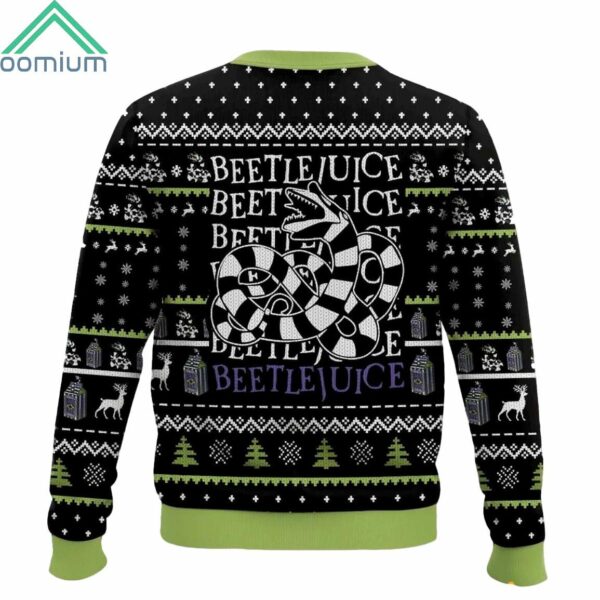 Beetlejuice Hey Santa Its Snow Time Ugly Christmas Sweater