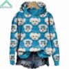 Blue Bow Dog Print Sweatshirt