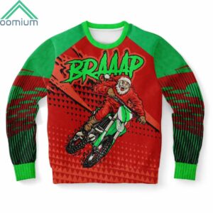 Braaap 25 Motorcross Santa Ugly Christmas Sweater