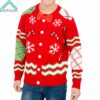 Candy Canes And Snowflakes Button Up Ugly Christmas Sweater