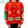 Candy Canes And Snowflakes Button Up Ugly Christmas Sweater