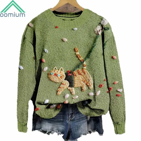 Cat Print Sweater