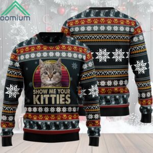 Cat Show Me Your Kitties Ugly Christmas Sweater