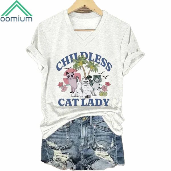 Childless Cat Ladies Print T Shirt