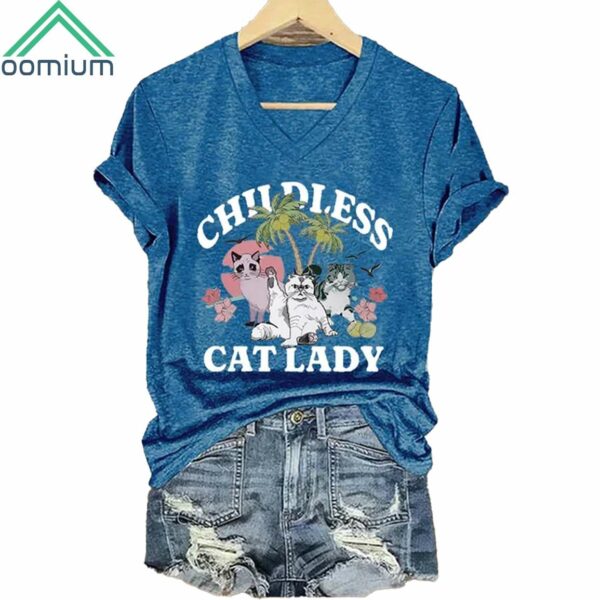 Childless Cat Ladies Print T Shirt