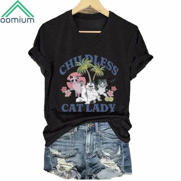 Childless Cat Ladies Print T Shirt