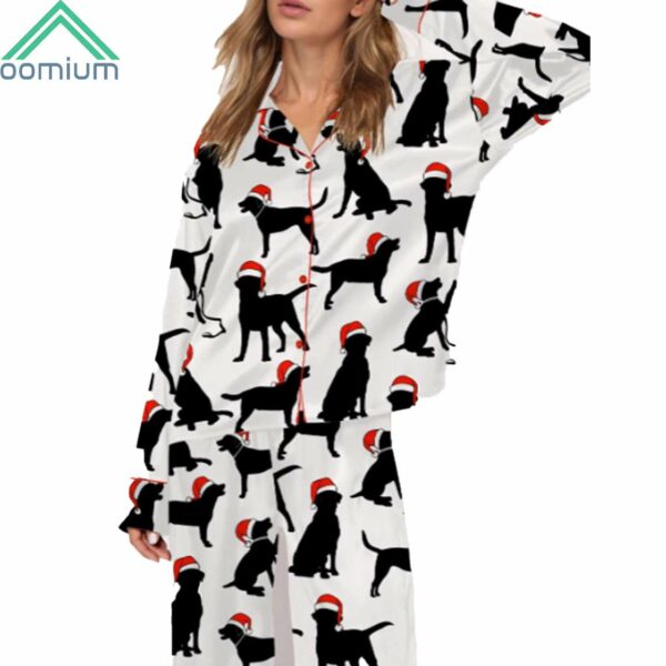 Christmas Black Labrador Satin Pajama Set