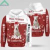 Christmas Bull Terrier Paws Is Coming To Town Hoodie