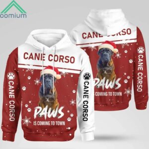 Christmas Cane Corso Paws Is Coming To Town Hoodie