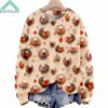 Christmas Cute Little Turkeys Print Knit Pullover Sweater