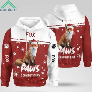 Christmas Fox Paws Is Coming To Town Hoodie