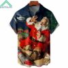 Christmas Giant Santa Claus And Helicopter Hawaiian Shirt