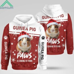 Christmas Guinea Pig Paws Is Coming To Town Hoodie