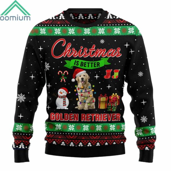 Christmas Is Better With Golden Retriever Ugly Sweater