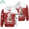 Christmas Pig Paws Is Coming To Town Hoodie