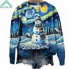 Christmas Starry Night Snowman Let It Snow Sweatshirt