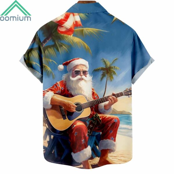 Christmas Vacation Santa Claus Playing Guitar Hawaiian Shirt