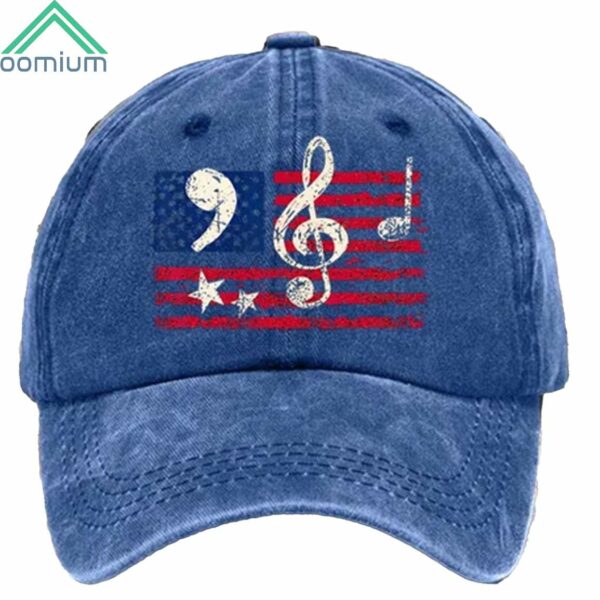 Comma La American Flag Musical Notes Hat