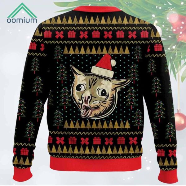 Coughing Cat Meme Ugly Christmas Sweater 2