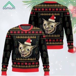 Coughing Cat Meme Ugly Christmas Sweater